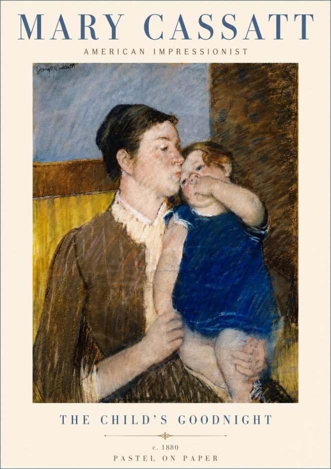 Mary Cassatt The Child's Goodnight No6 - Affiche