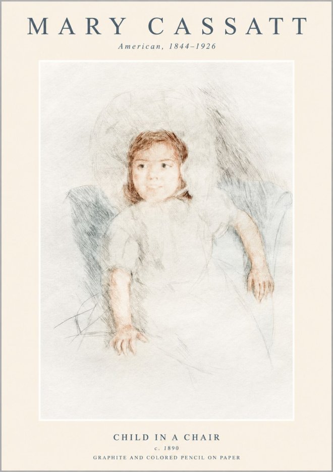 Mary Cassatt Child in a Chair No1 - Affiche