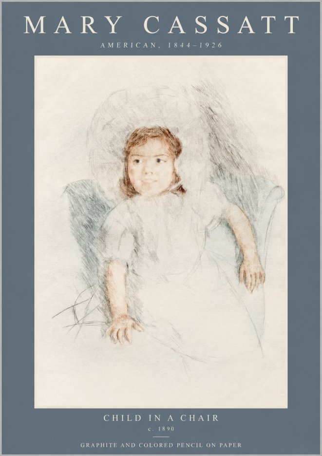 Mary Cassatt Child in a Chair No2 - Affiche