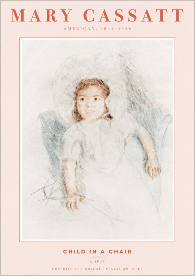 Mary Cassatt Child in a Chair No3 - Affiche