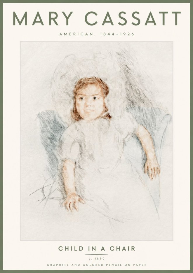 Mary Cassatt Child in a Chair No4 - Affiche