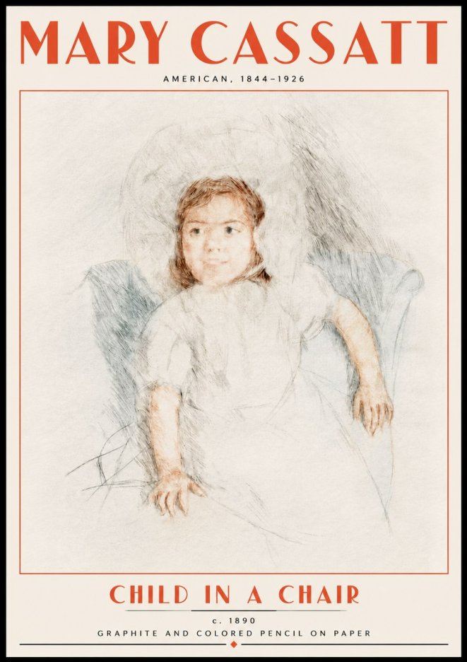 Mary Cassatt Child in a Chair No5 - Affiche