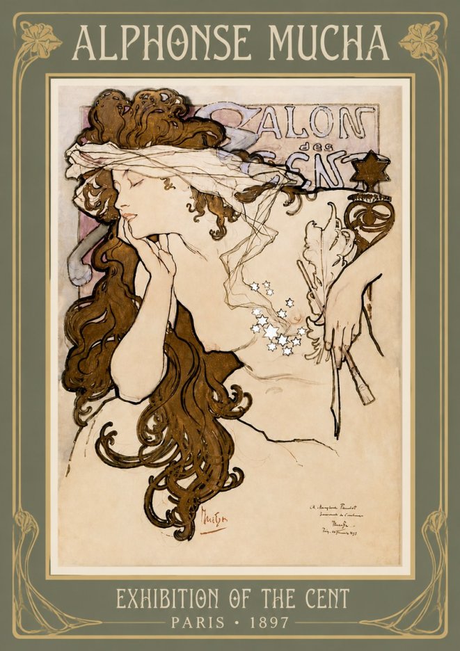 Mucha Salon Des Cent No3 - Affiche