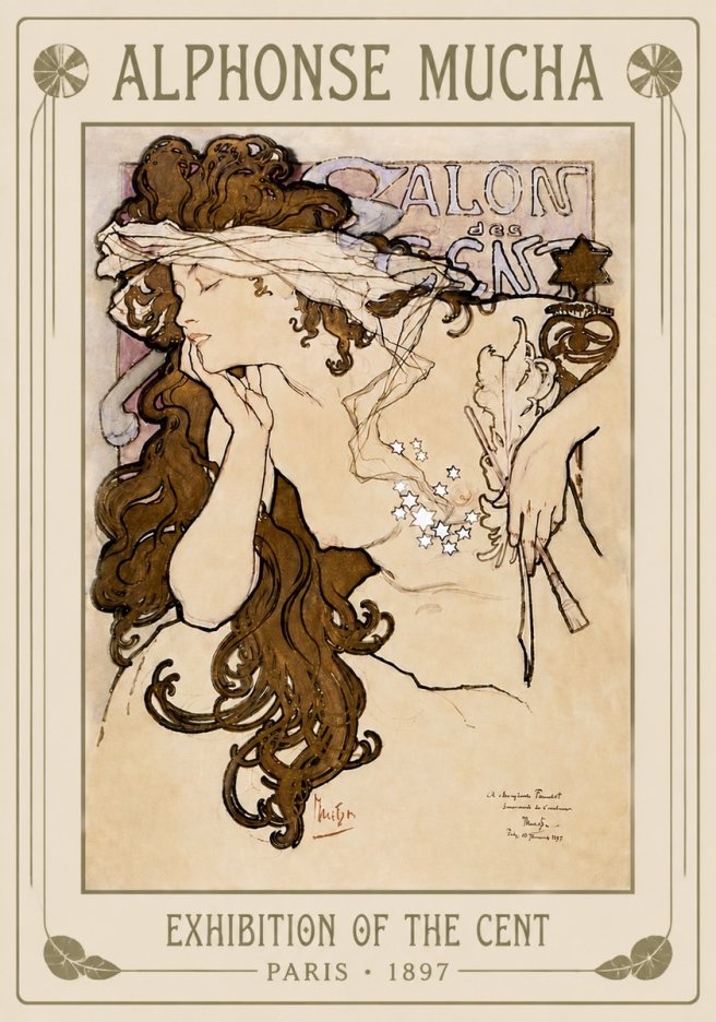 Mucha Salon Des Cent No6 - Affiche