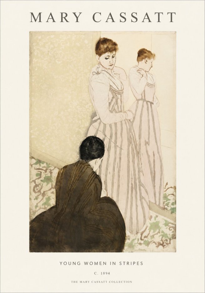 Mary Cassatt Young Women in Stripes No1 - Affiche