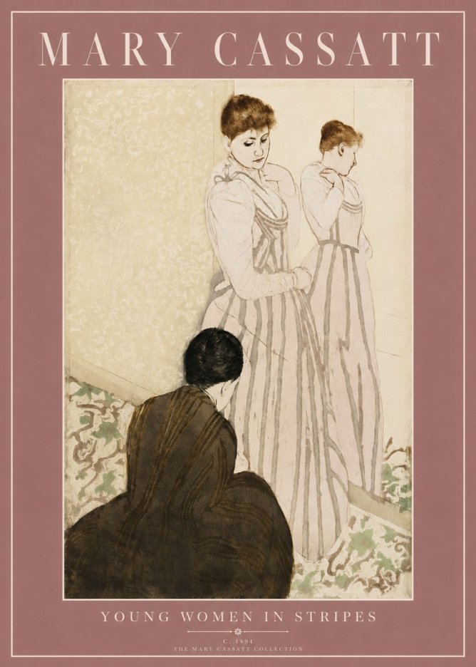 Mary Cassatt Young Women in Stripes No2 - Affiche