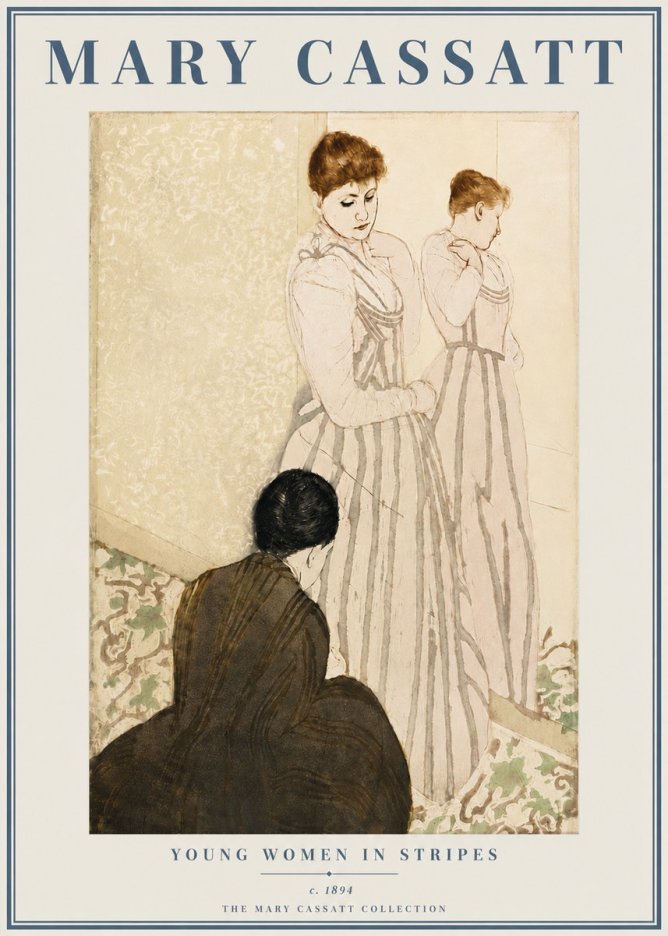 Mary Cassatt Young Women in Stripes No5 - Affiche