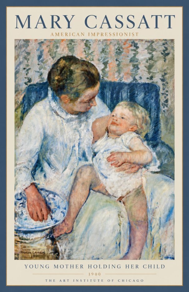 Mary Cassatt Young Mother Holding Her Child No5 - Affiche