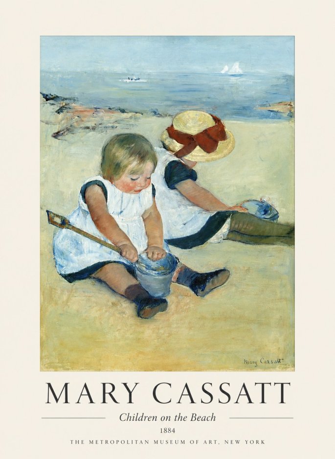 Mary Cassatt Children on the Beach No1 - Affiche