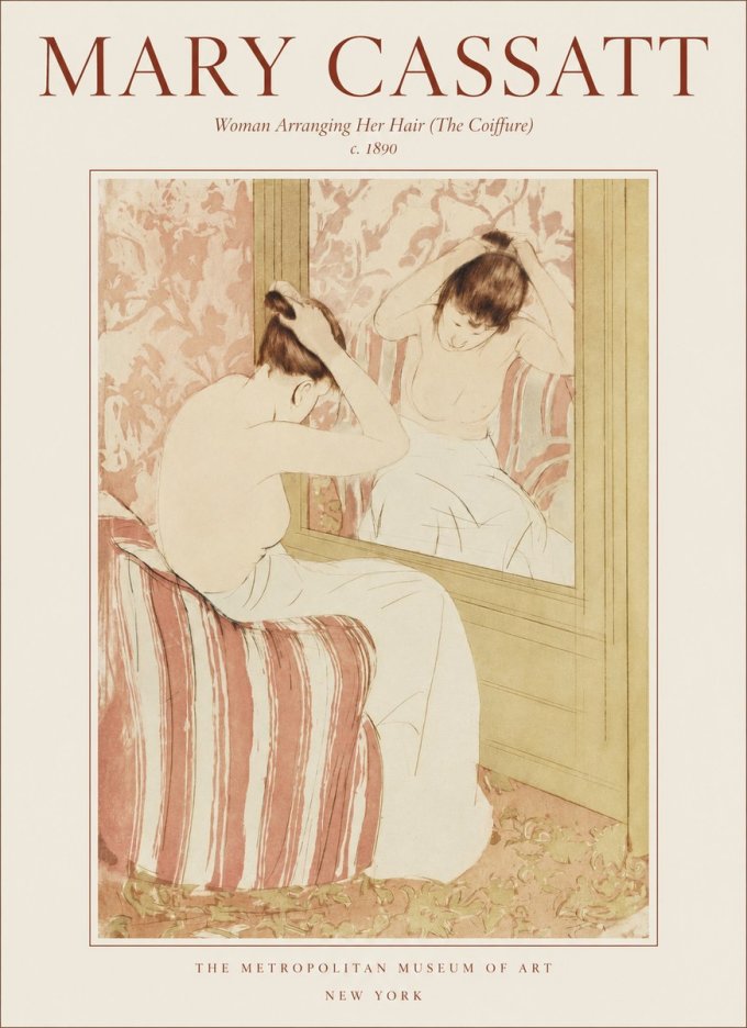 Mary Cassatt Woman Arranging Her Hair (the Coiffure) No1 - Affiche