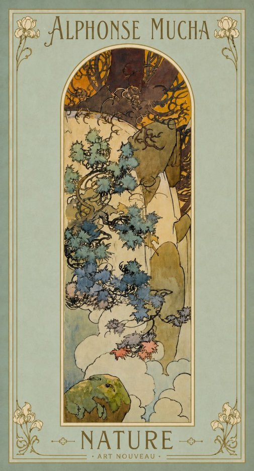 Mucha Nature No4 - Affiche