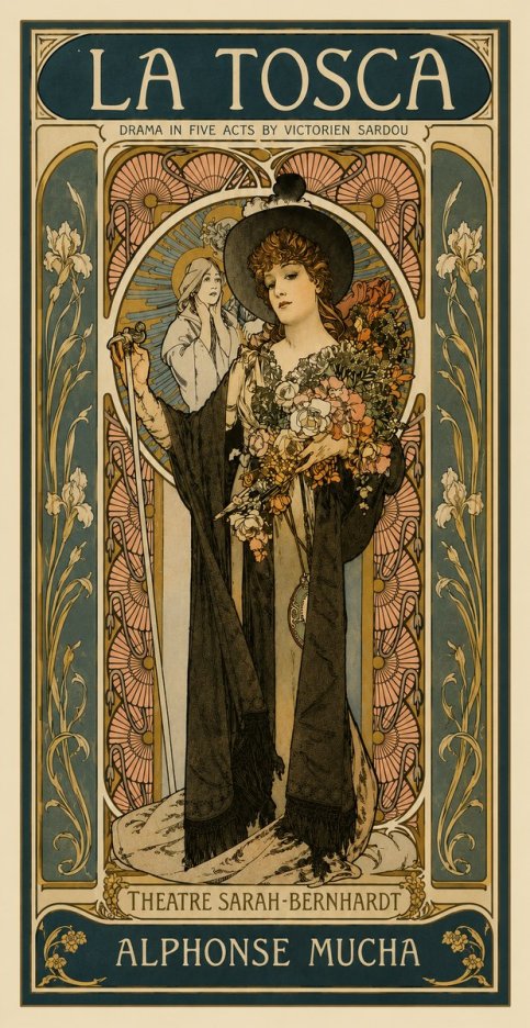 Mucha La Tosca No4 - Affiche