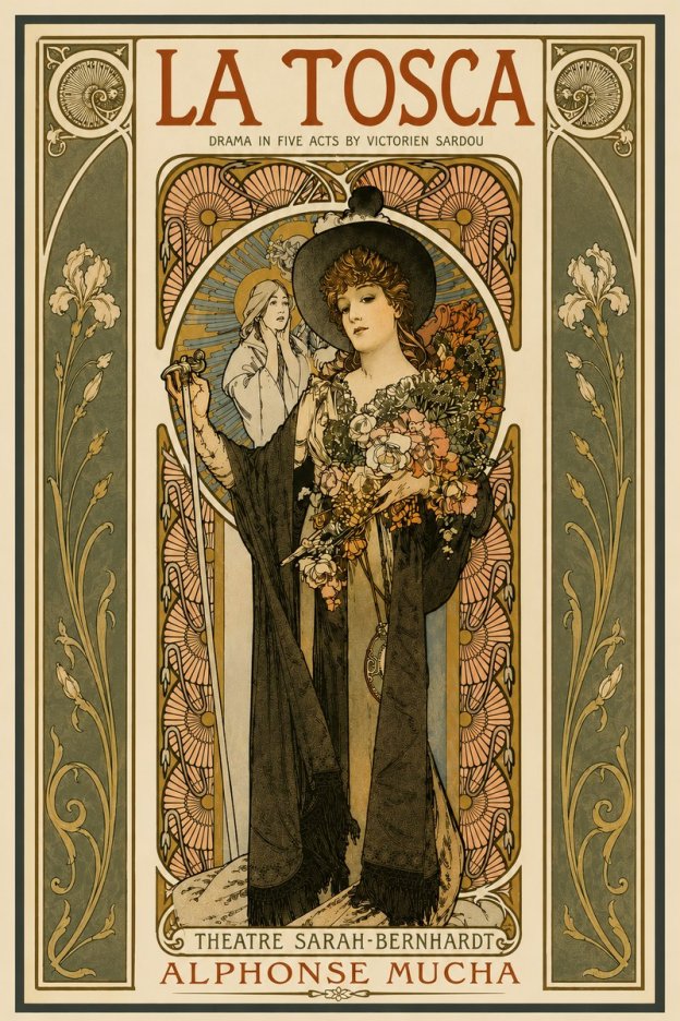 Mucha La Tosca No5 - Affiche