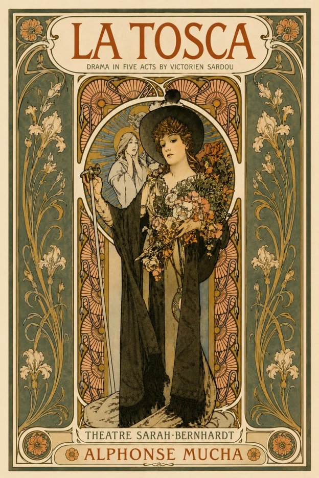 Mucha La Tosca No6 - Affiche