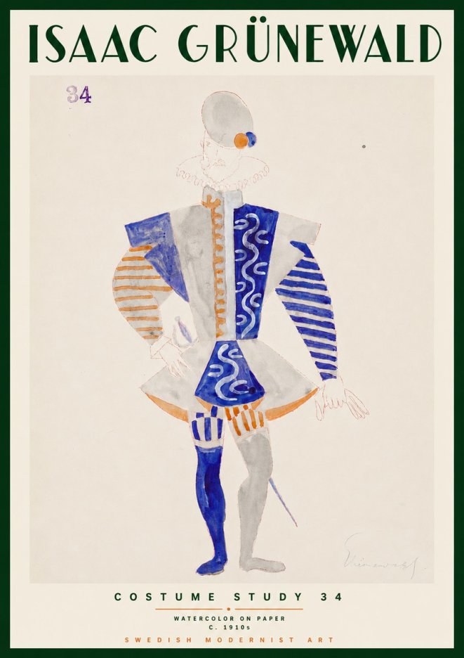 Isaac Grünewald Costume Study 34 No3 - Affiche