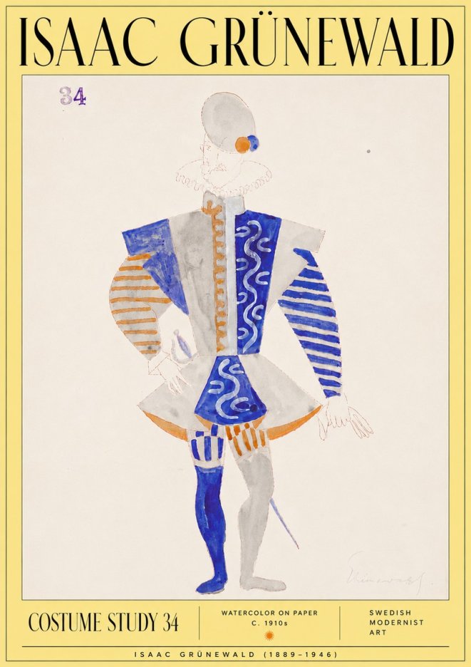 Isaac Grünewald Costume Study 34 No6 - Affiche