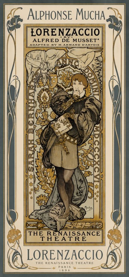 Mucha Lorenzaccio No6 - Affiche