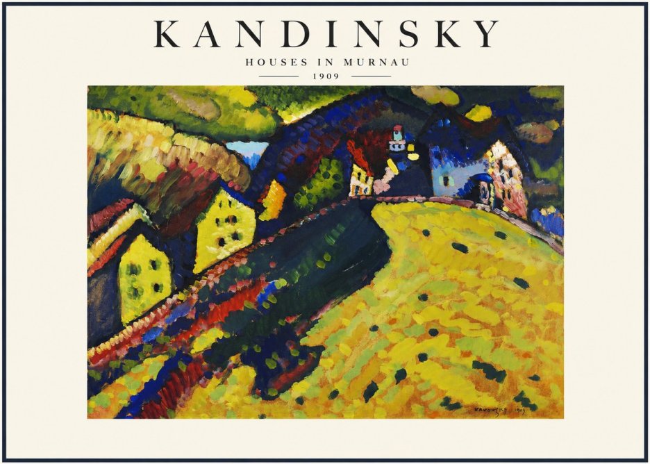Kandinsky Houses in Murnau No1 - Affiche