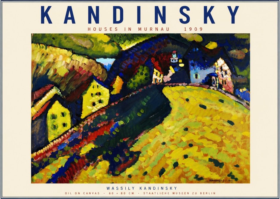 Kandinsky Houses in Murnau No2 - Affiche