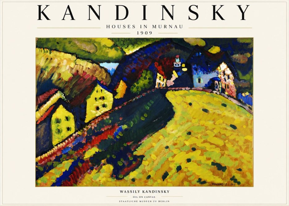 Kandinsky Houses in Murnau No3 - Affiche