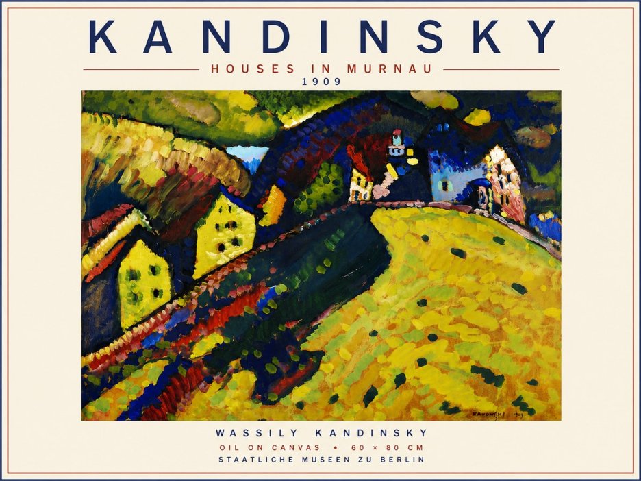 Kandinsky Houses in Murnau No6 - Affiche