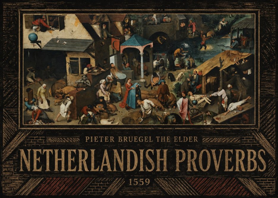 Pieter Bruegel Netherlandish Proverbs III No5 - Affiche
