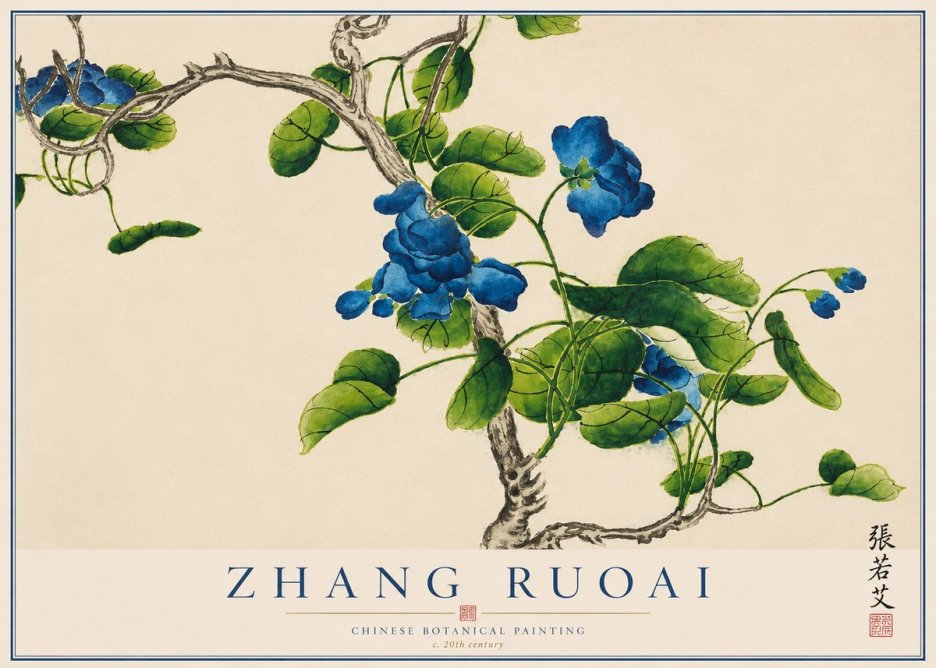 Zhang Ruoai Blue Morning Glories No1 - Affiche