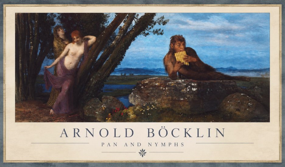 Arnold Böcklin Pan and Nymphs No1 - Affiche