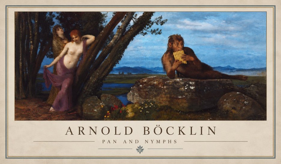 Arnold Böcklin Pan and Nymphs No3 - Affiche