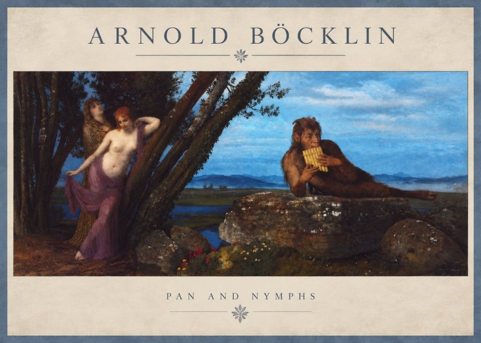 Arnold Böcklin Pan and Nymphs No4 - Affiche