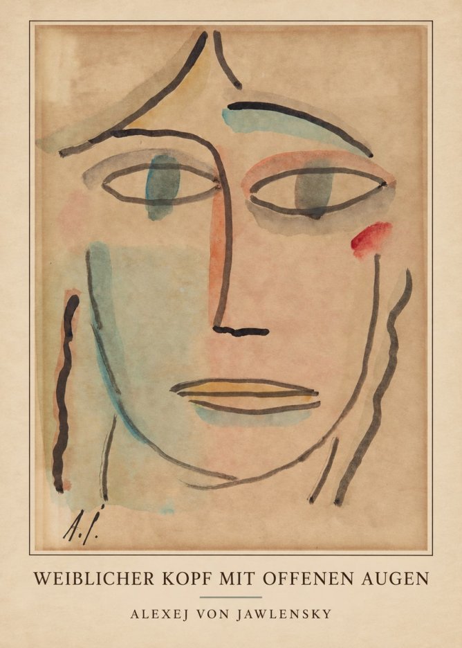Alexej von Jawlensky Weiblicher Kopf Mit Offenen Augen No3 - Affiche