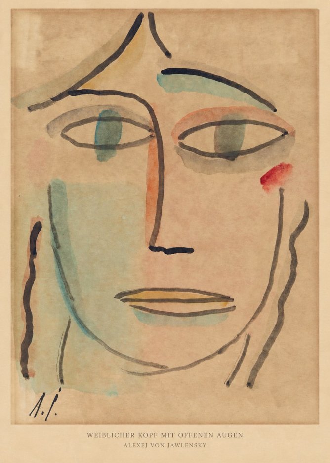 Alexej von Jawlensky Weiblicher Kopf Mit Offenen Augen No5 - Affiche