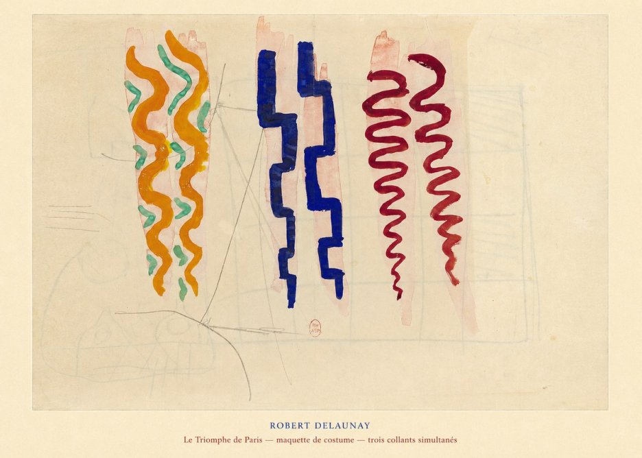 Robert Delaunay Le Triomphe De Paris — Maquette De Costume — Trois Collants Simultanés No4 - Affiche