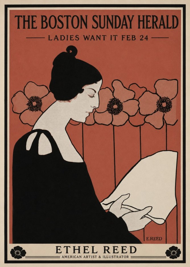 Ethel Reed The Boston Sunday Herald - Ladies Want It Feb 24 No1 - Affiche