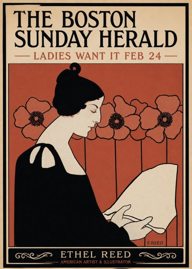 Ethel Reed The Boston Sunday Herald - Ladies Want It Feb 24 No3 - Affiche