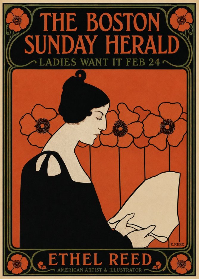 Ethel Reed The Boston Sunday Herald - Ladies Want It Feb 24 No5 - Affiche