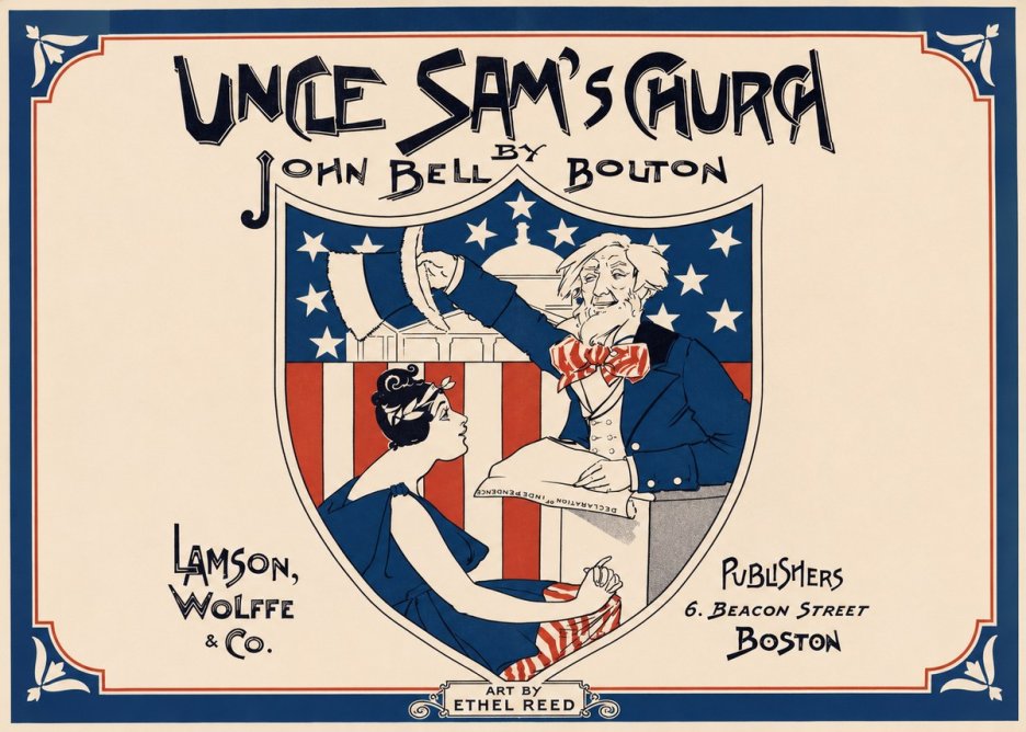 Ethel Reed Uncle Sam's Church No1 - Affiche