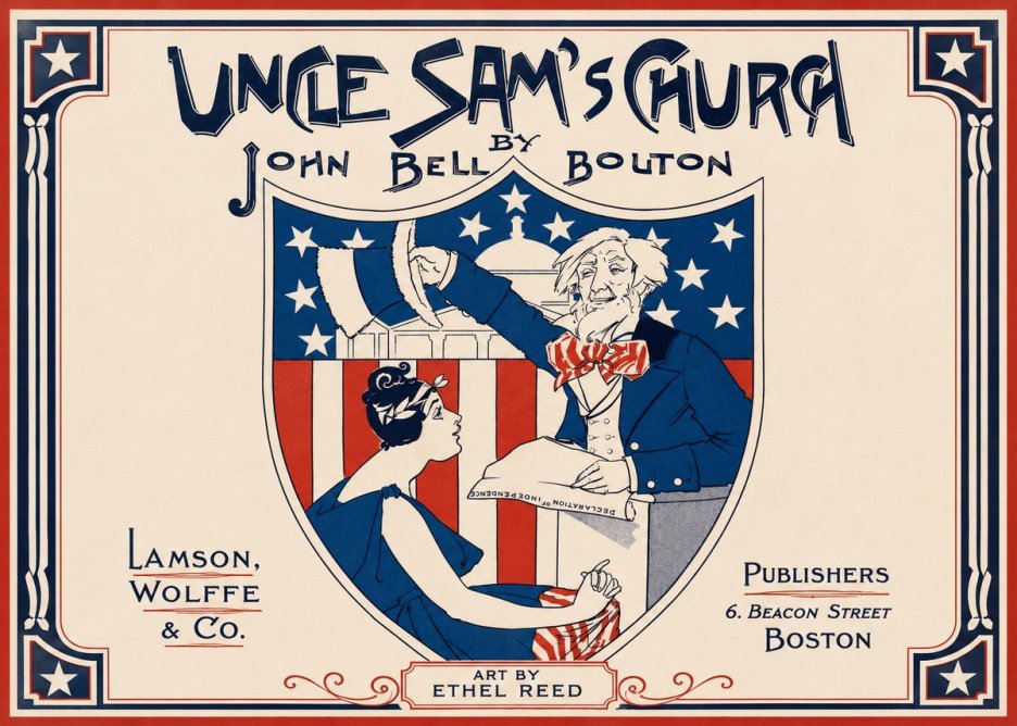 Ethel Reed Uncle Sam's Church No2 - Affiche