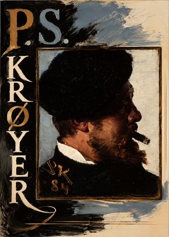P.S. Krøyer Self-portrait with Cigar I No2 - Affiche