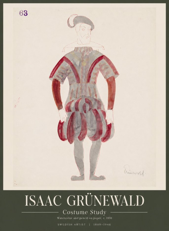 Isaac Grünewald Costume Study II No1 - Affiche