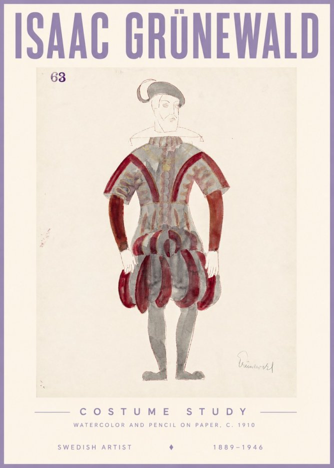 Isaac Grünewald Costume Study II No3 - Affiche