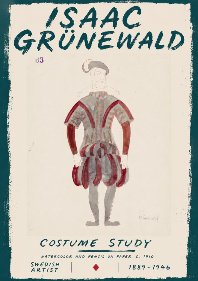 Isaac Grünewald Costume Study II No4 - Affiche