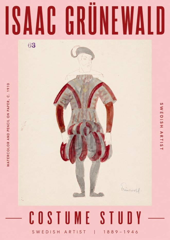 Isaac Grünewald Costume Study II No5 - Affiche