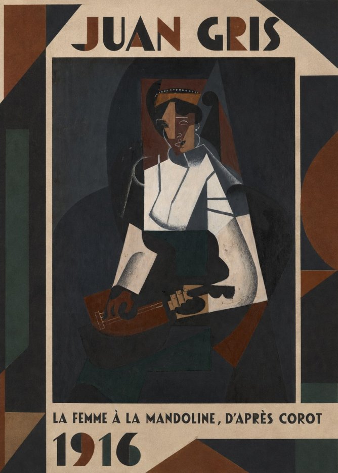 Juan Gris La Femme À La Mandoline, D'après Corot No1 - Affiche