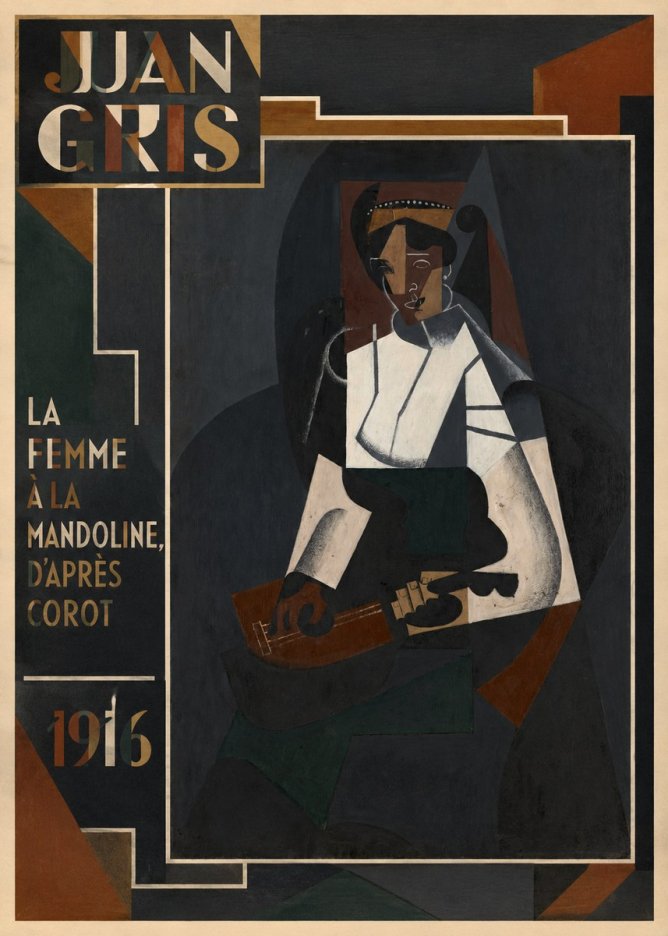 Juan Gris La Femme À La Mandoline, D'après Corot No2 - Affiche