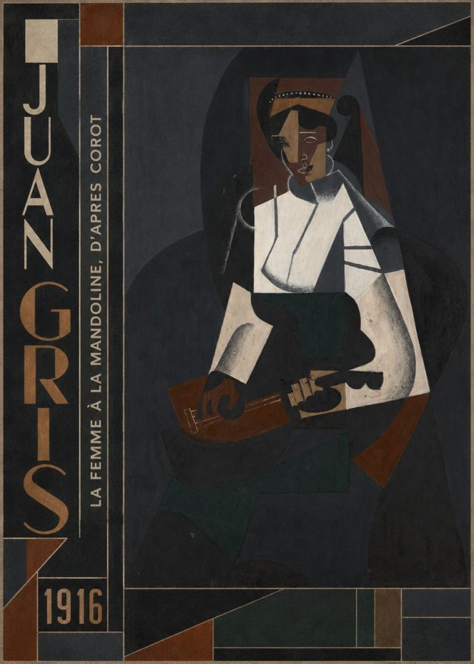 Juan Gris La Femme À La Mandoline, D'après Corot No3 - Affiche