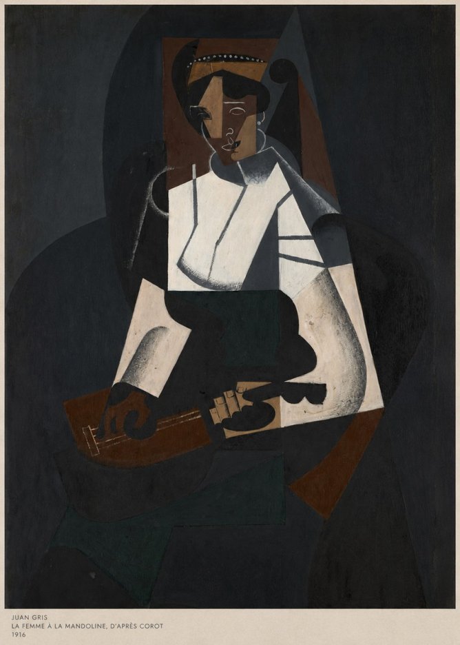Juan Gris La Femme À La Mandoline, D'après Corot No5 - Affiche