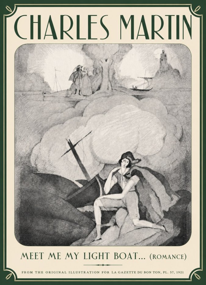Charles Martin Meet Me My Light Boat... (Romance) No3 - Affiche