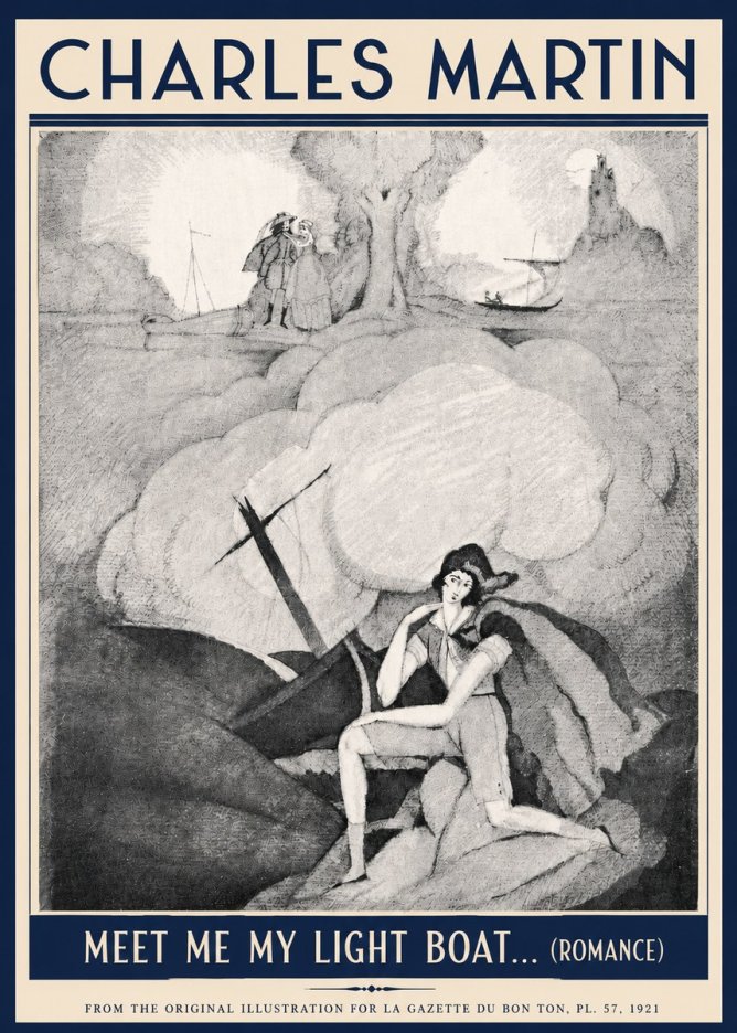 Charles Martin Meet Me My Light Boat... (Romance) No5 - Affiche
