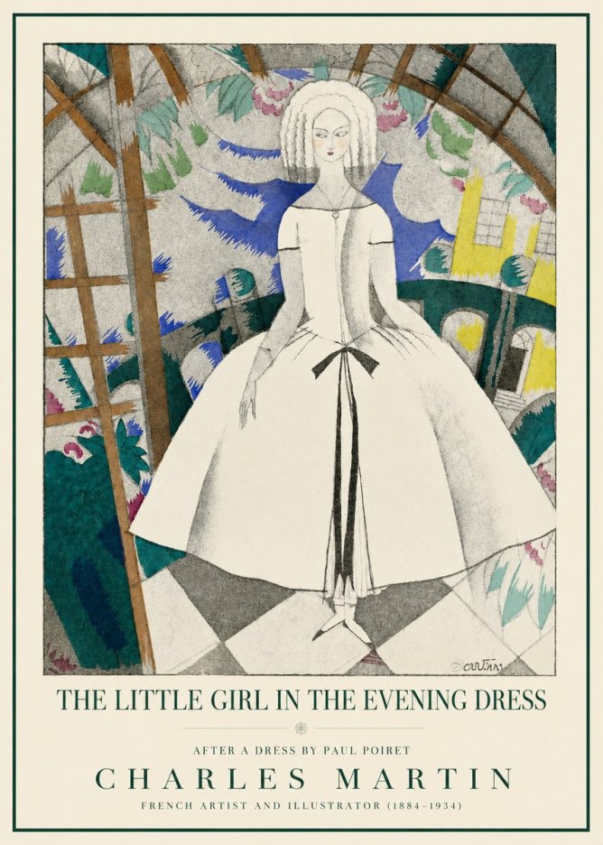 Charles Martin The Little Girl in the Evening Dress No1 - Affiche